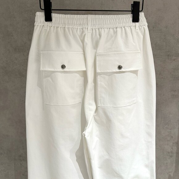 Chrome Hearts Leopard Suede Cross White Trousers - Picture 4 of 8